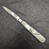 1927 British Antique White Pearl Shell Handle Pure Silver Blade Folding Pen Knife